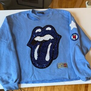 Sojara | sequin “rolling stone” sweatshirt size m/l